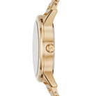 Side view of Michael Kors Hartman MK3647 gold stainless steel bracelet watch