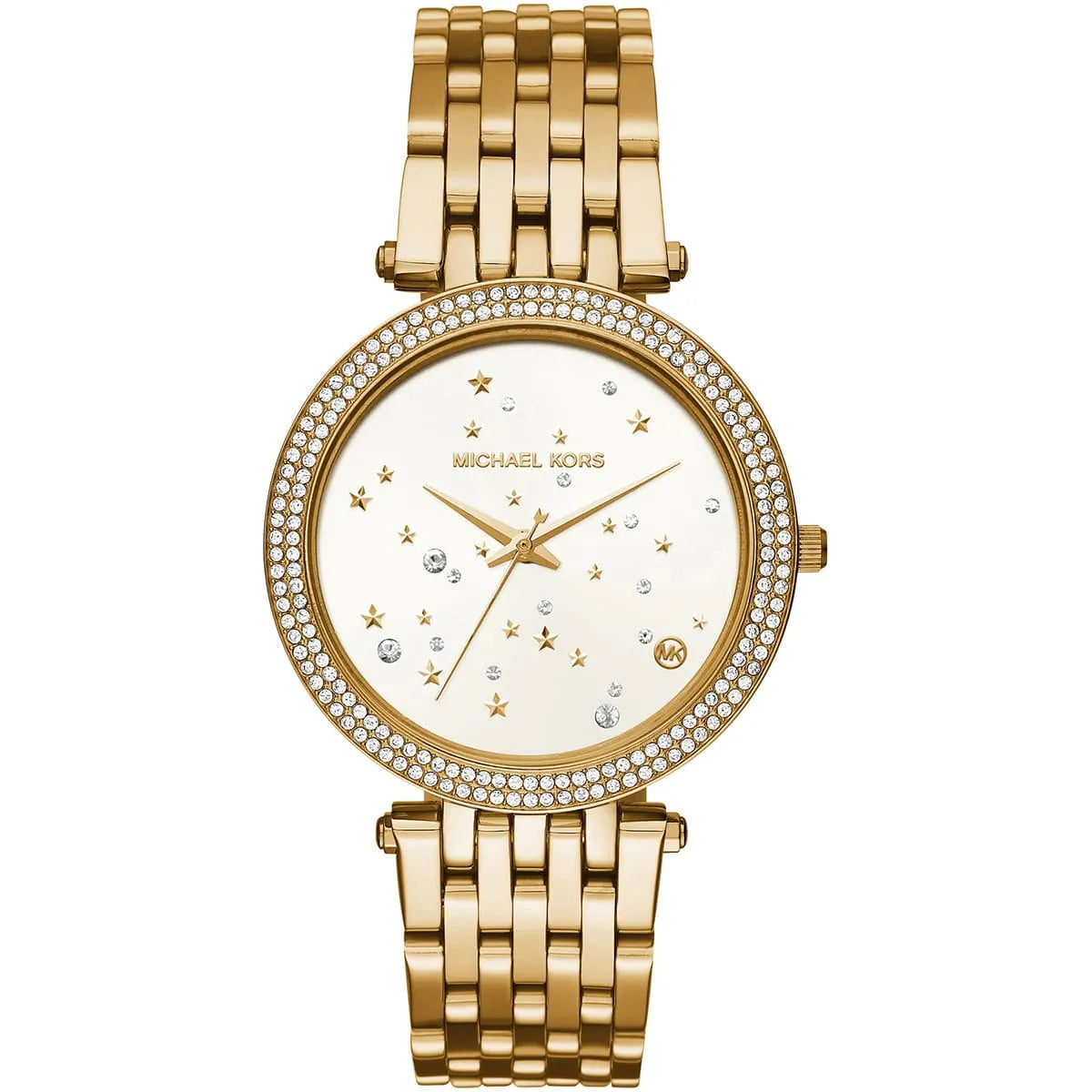 Gold front view of Michael Kors Darci MK3727 women's stainless steel watch