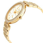 Close-up view of Michael Kors MK3727 white analog dial with elegant hour markers