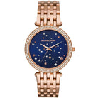 Rose gold front view of Michael Kors Darci MK3728 women's stainless steel watch