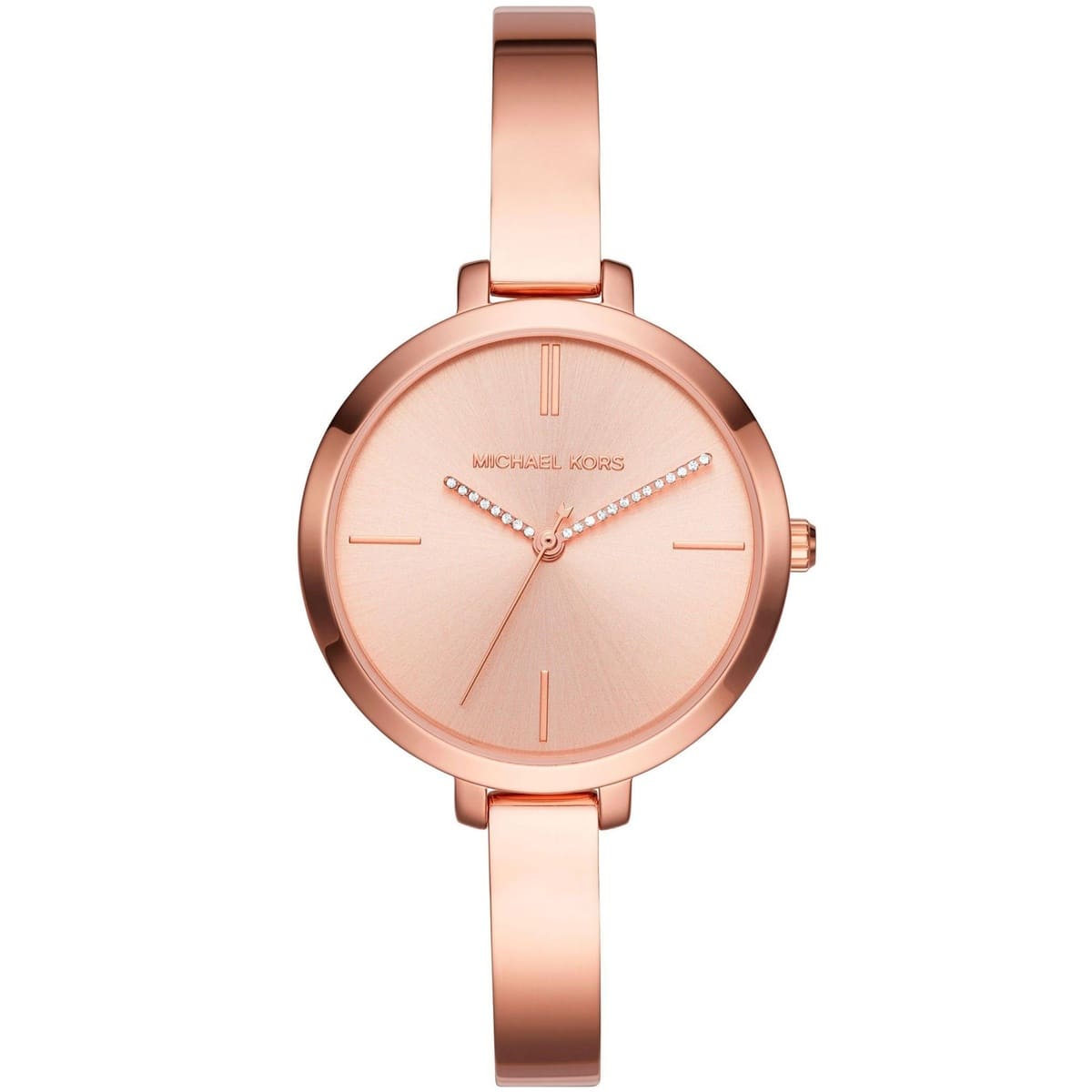 Rose gold front view of Michael Kors Jaryn MK3735 women's stainless steel watch