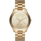 Gold front view of Michael Kors Runway Slim MK3739 women's stainless steel watch
