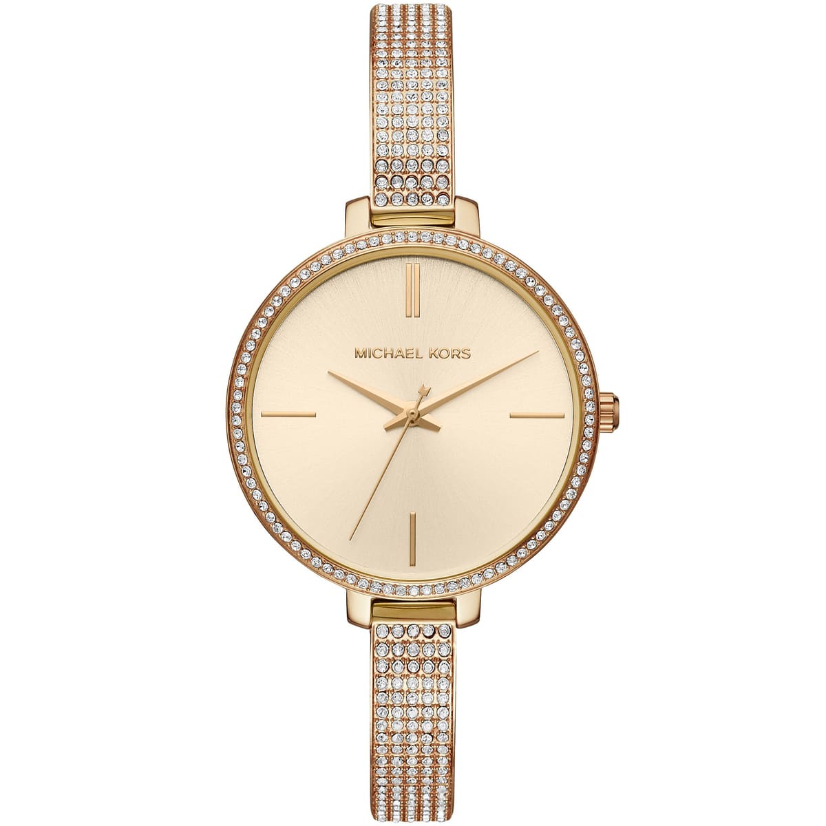 Gold front view of Michael Kors Jaryn MK3784 women's stainless steel watch
