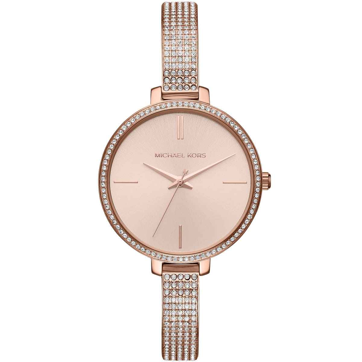 Rose gold front view of Michael Kors Jaryn MK3785 women's stainless steel watch