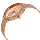 Close-up view of Michael Kors MK3845 rose gold analog dial with elegant hour markers