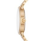 Side profile of Michael Kors Portia MK3886 gold stainless steel women's watch