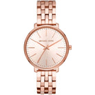 Rose gold front view of Michael Kors Pyper MK3897 women's stainless steel watch