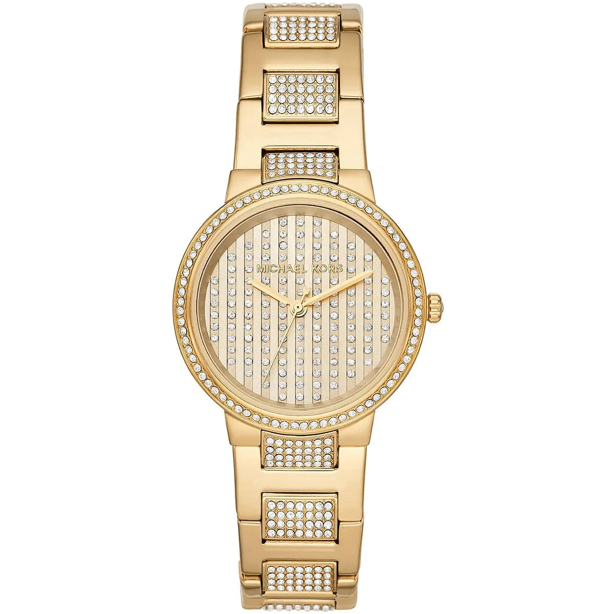 Michael Kors Gabbi MK3985 women's gold dial gold stainless steel watch front view