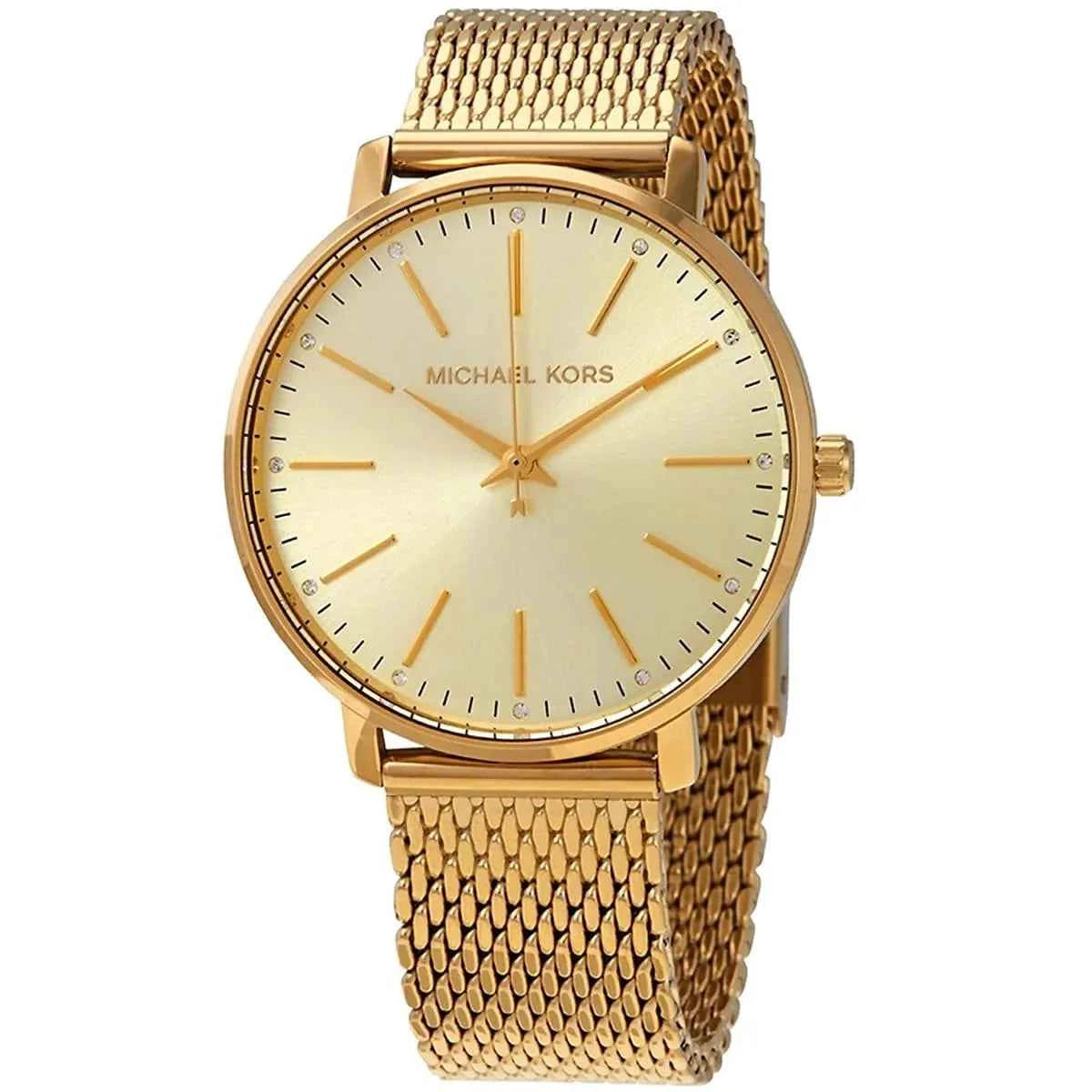 Close-up of Michael Kors MK4339 gold analog dial