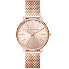 Michael Kors Pyper MK4340 women's rose gold dial rose gold stainless steel watch front view