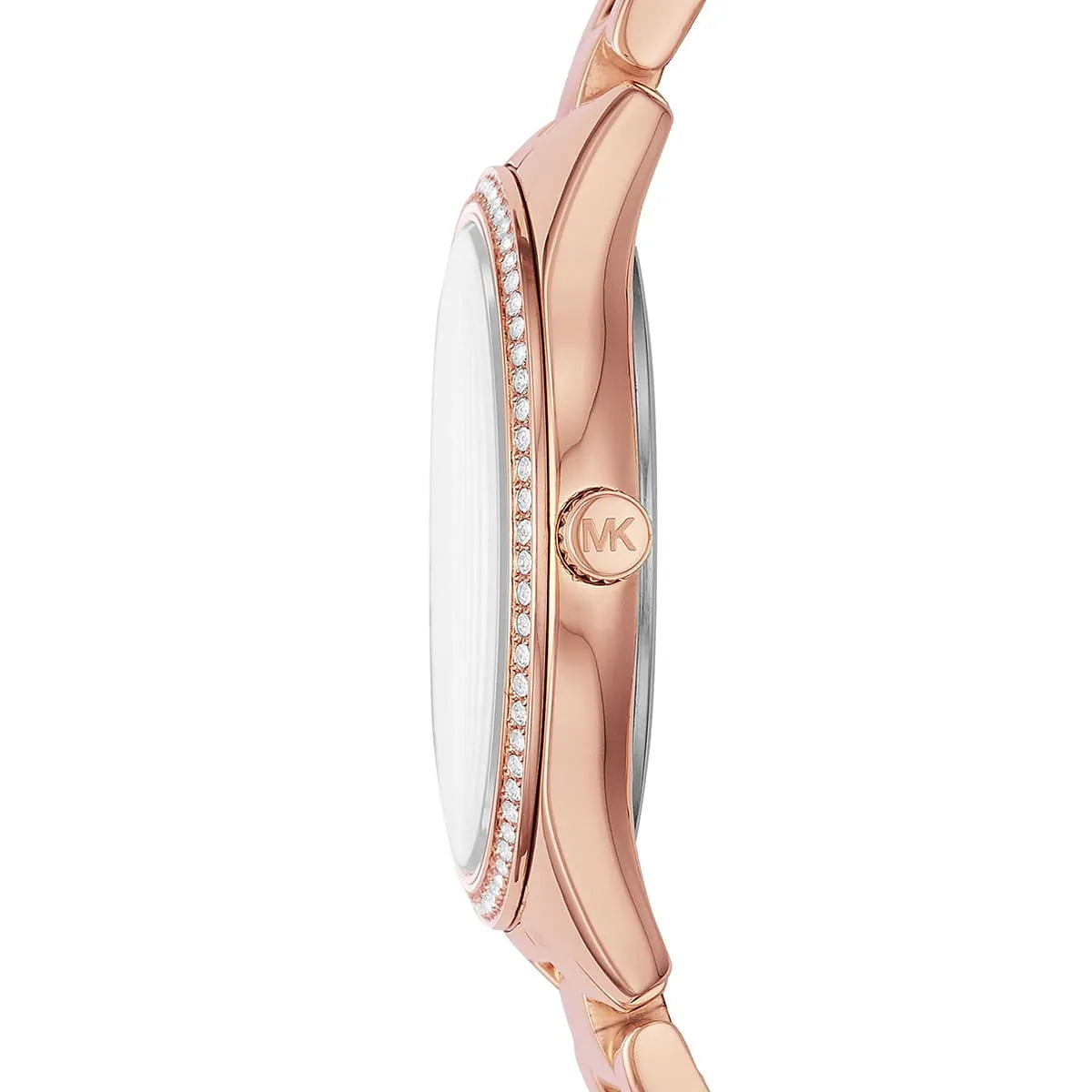 Close-up of Michael Kors MK4491 rose gold analog dial