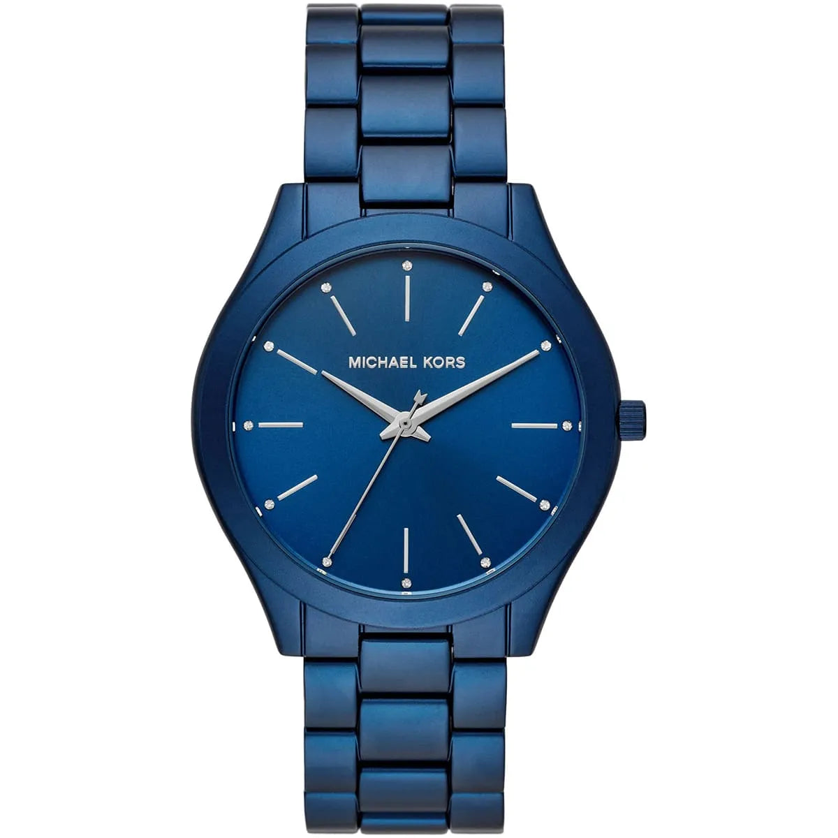 Michael Kors Runway Slim MK4503 women's blue dial blue stainless steel watch front view