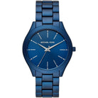 Michael Kors Runway Slim MK4503 women's blue dial blue stainless steel watch front view