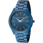 Close-up of Michael Kors MK4503 blue analog dial