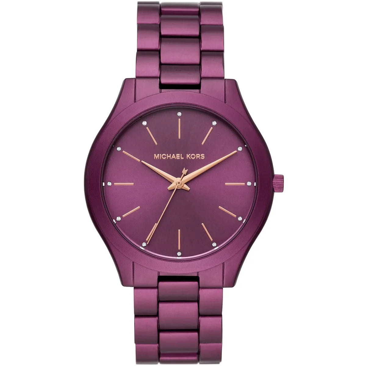 Michael Kors Runway Slim MK4507 women's purple dial purple stainless steel watch front view