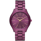 Michael Kors Runway Slim MK4507 women's purple dial purple stainless steel watch front view