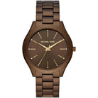 Michael Kors Runway Slim MK4508 women's brown dial brown stainless steel watch front view