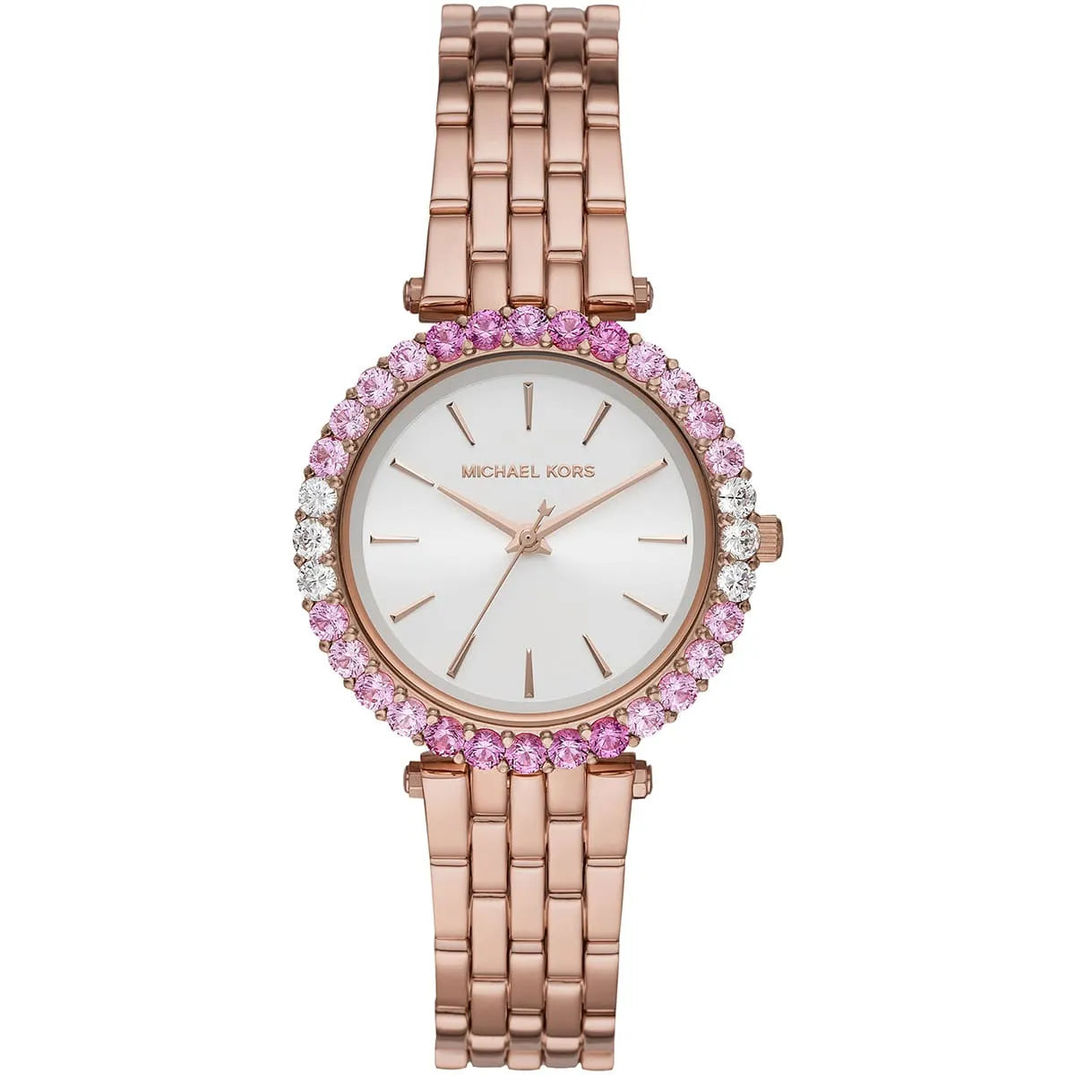 Michael Kors Darci MK4517 women's white dial rose gold stainless steel watch front view