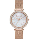 Michael Kors Darci MK4519 women's white dial rose gold stainless steel watch front view