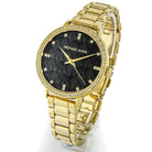 Side profile of Michael Kors Pyper MK4593 gold stainless steel watch