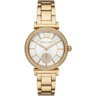 Michael Kors Abbey MK4615 women's white dial gold stainless steel watch front view