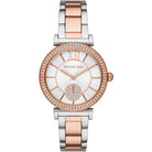Michael Kors Abbey MK4616 women's white dial two-tone stainless steel watch front view