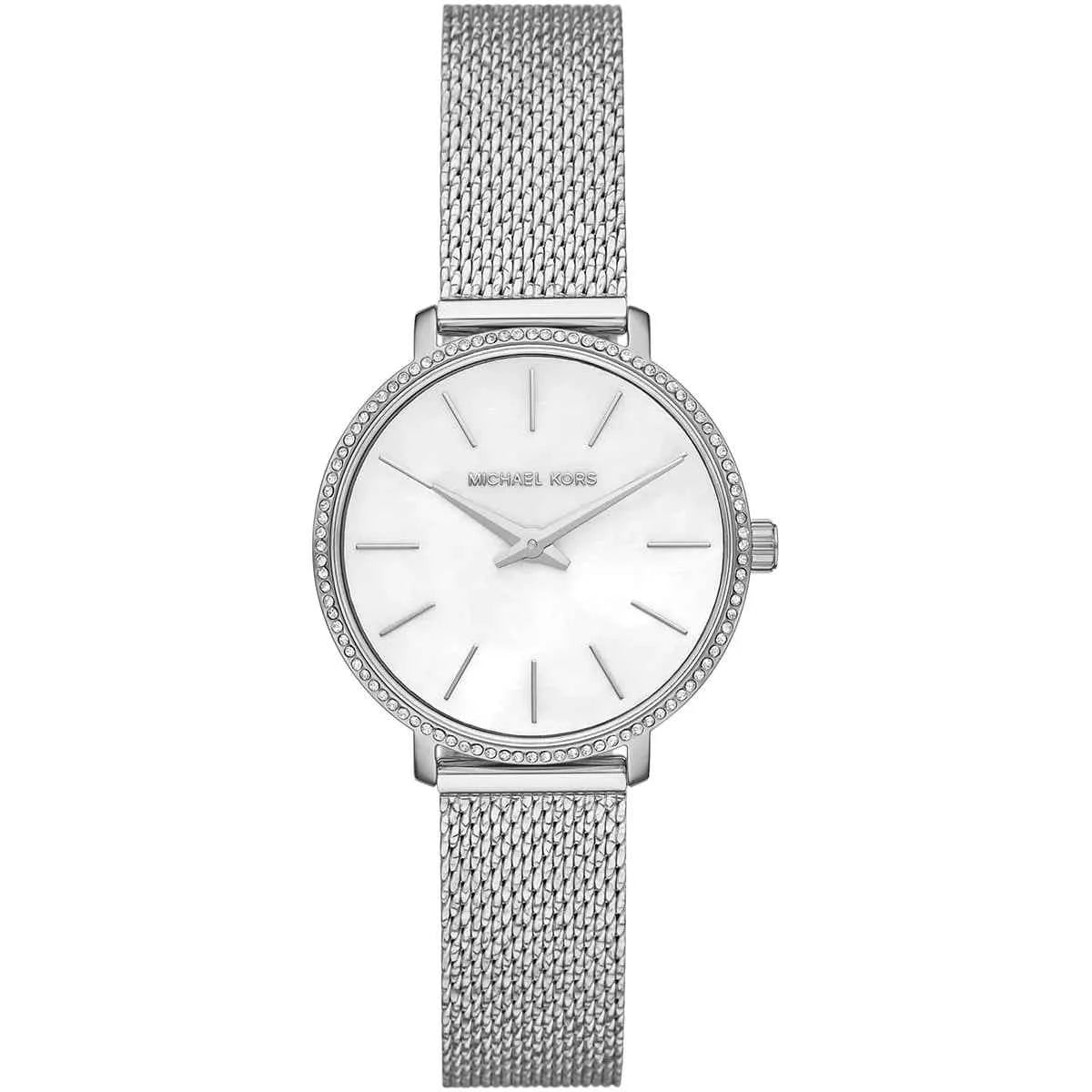 Michael Kors Mini Pyper MK4618 Women's White Dial Silver Stainless Steel Watch