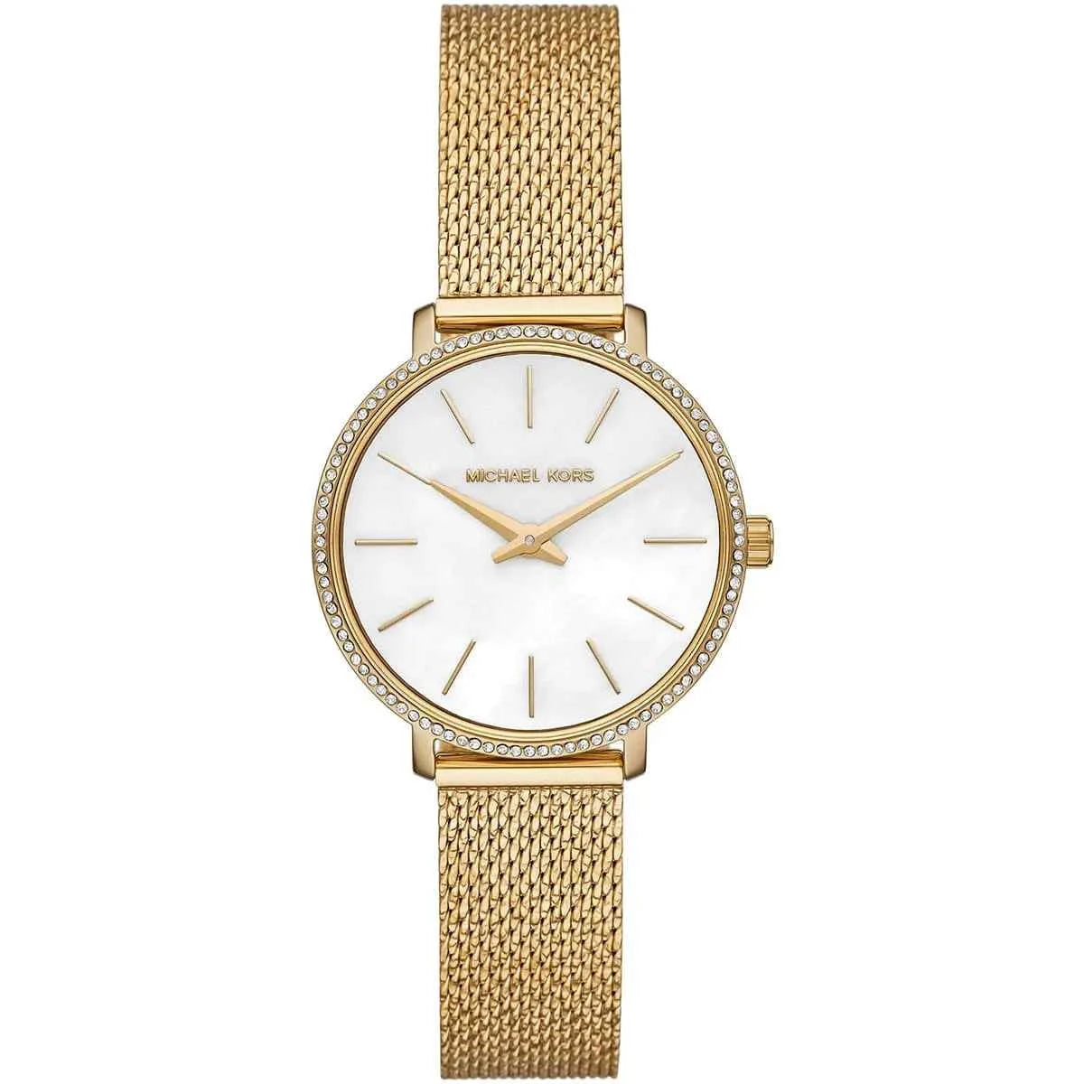 Michael Kors Mini Pyper MK4619 Women's White Dial Gold Stainless Steel Watch