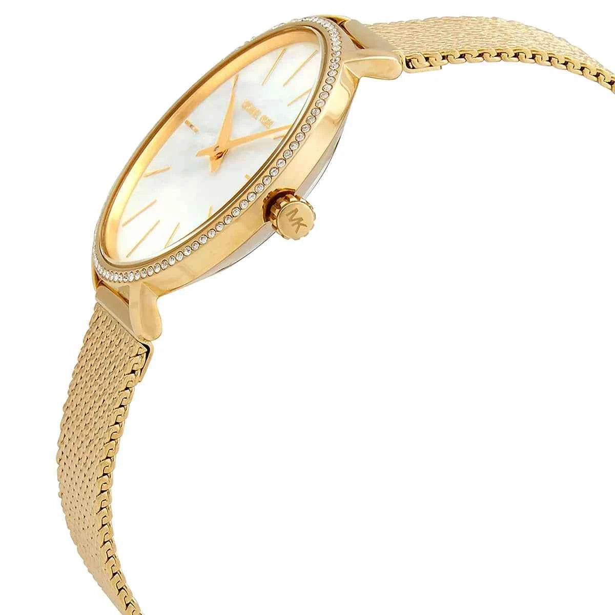 Michael Kors Mini Pyper MK4619 Women's White Dial Gold Stainless Steel Watch