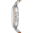 Side profile of Michael Kors Catelyn MK4634 two-tone stainless steel watch