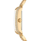 Side profile of Michael Kors Emery MK4640 gold stainless steel watch