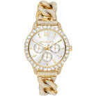 Michael Kors Layton Mid MK4653 women's white dial gold stainless steel watch front view