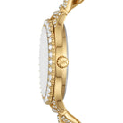 Side profile of Michael Kors Layton Mid MK4653 gold stainless steel watch