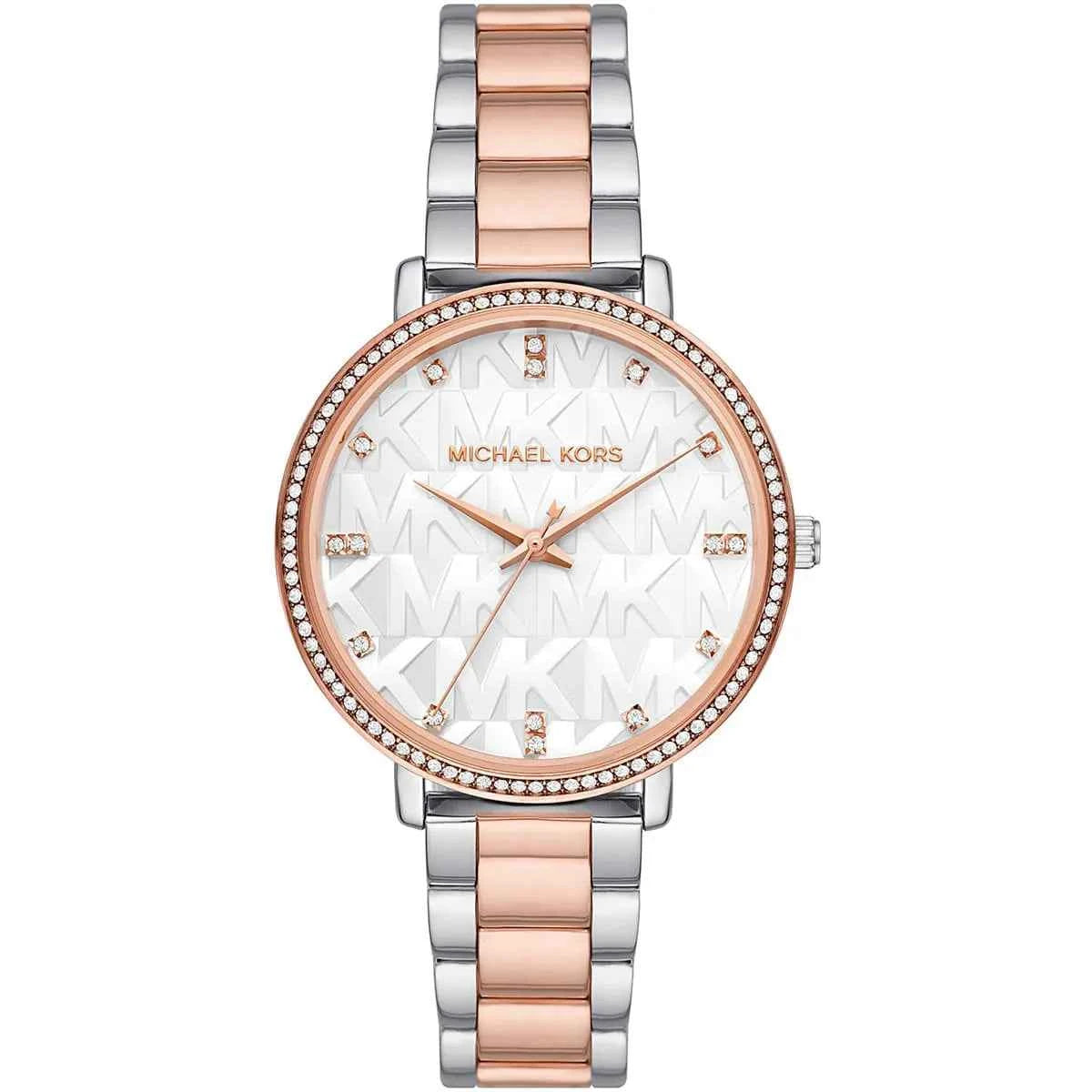 Michael Kors Pyper MK4667 Women's White Dial Two-Tone Stainless Steel Watch