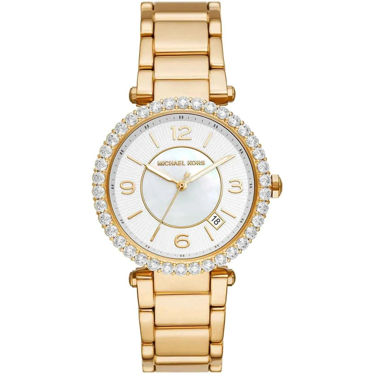 Michael Kors Parker MK4693 Women's White Dial Gold Stainless Steel Watch