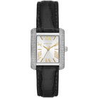Michael Kors Emery MK4696 Women's White Dial Black Leather Strap Watch
