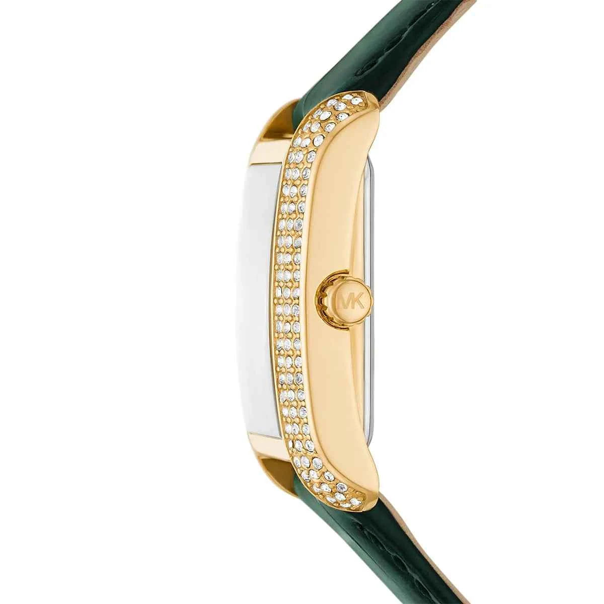Michael Kors Emery MK4697 Women's Black Dial Green Leather Strap Watch