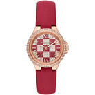 Michael Kors Camille MK4701 Women's Red & Silver Dial Red Leather Strap Watch