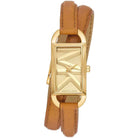 Michael Kors MK Empire MK4721 Women's Gold Dial Brown Leather Strap Watch