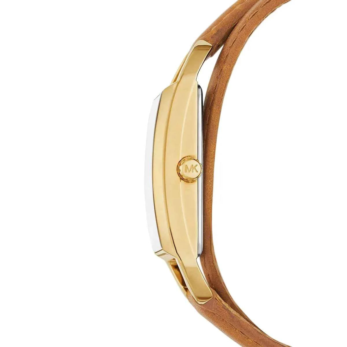 Michael Kors MK Empire MK4721 Women's Gold Dial Brown Leather Strap Watch