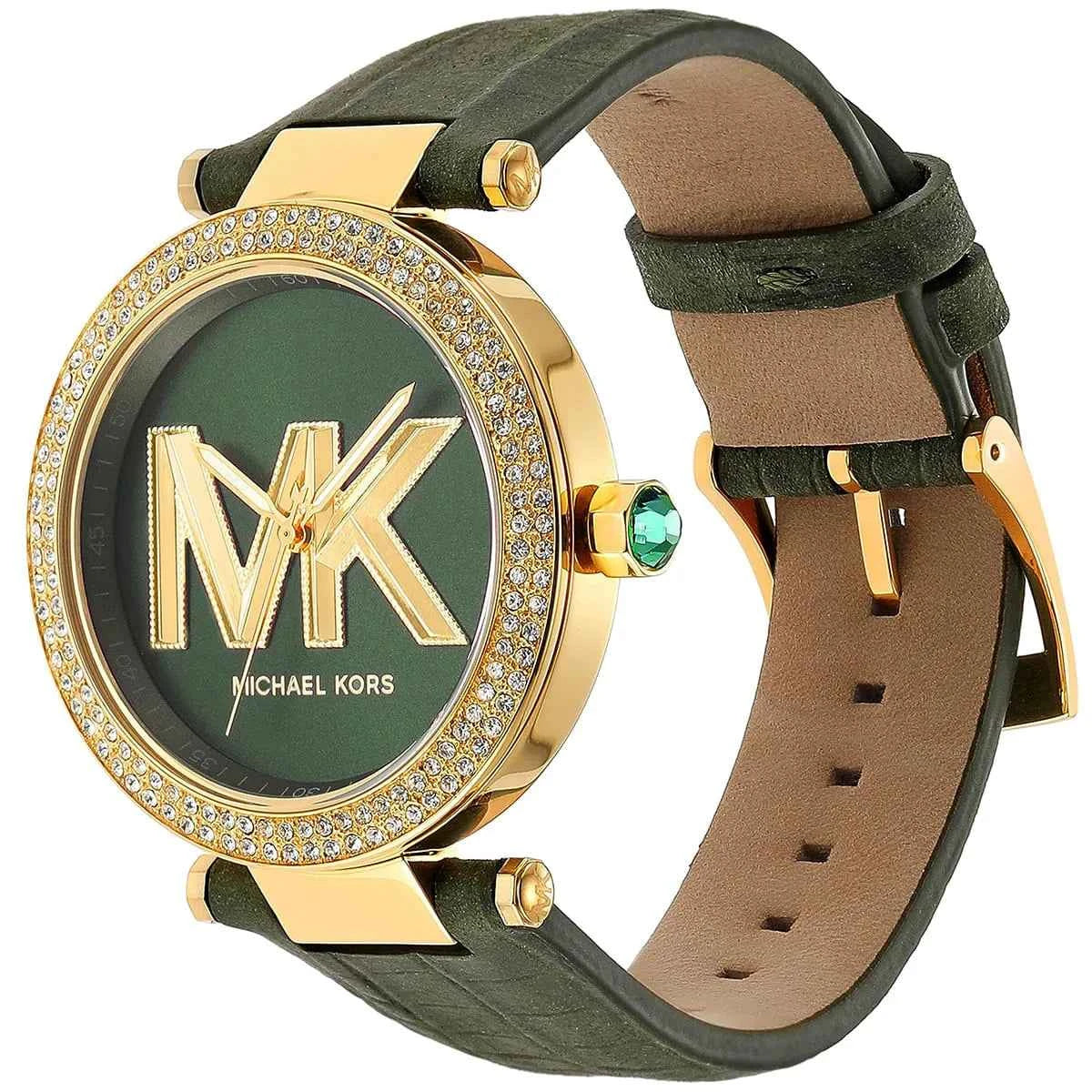 Michael Kors Parker MK4724 Women's Green Dial Green Leather Strap Watch
