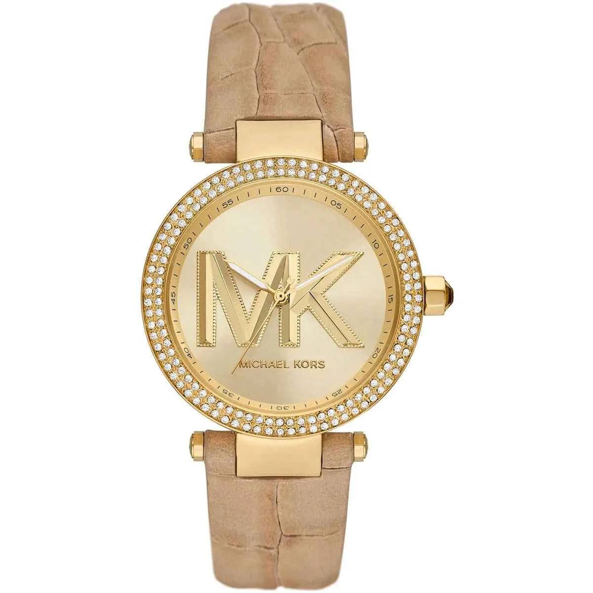 Michael Kors Parker MK4725 Women's Gold Dial Brown Leather Strap Watch