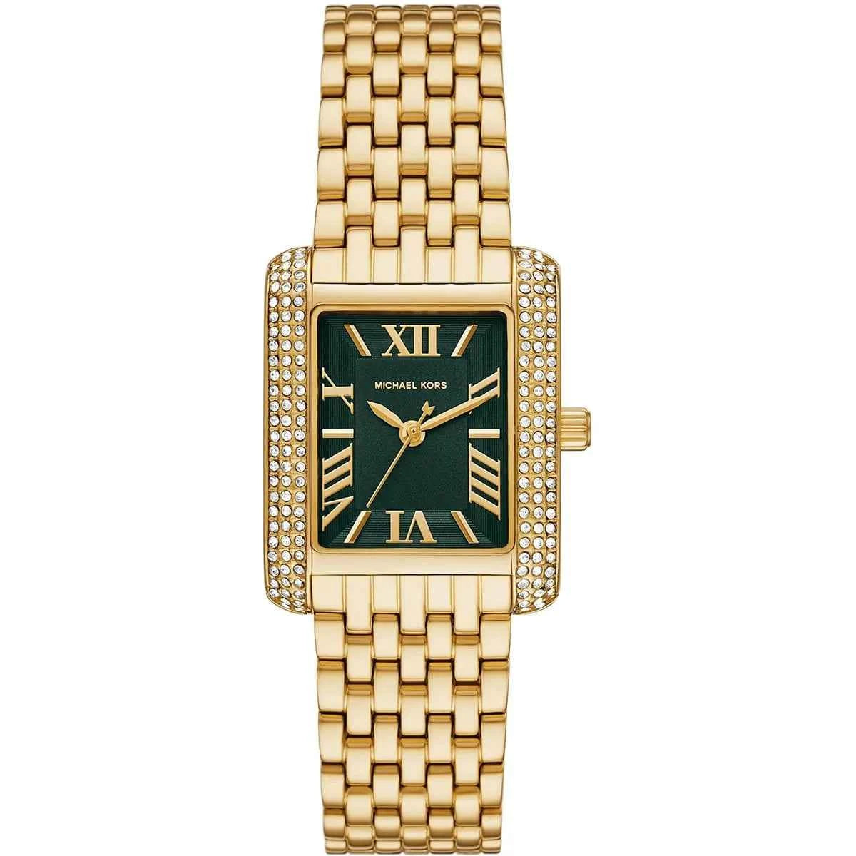 Michael Kors Mini Emery MK4742 Women's Green Dial Gold Stainless Steel Watch