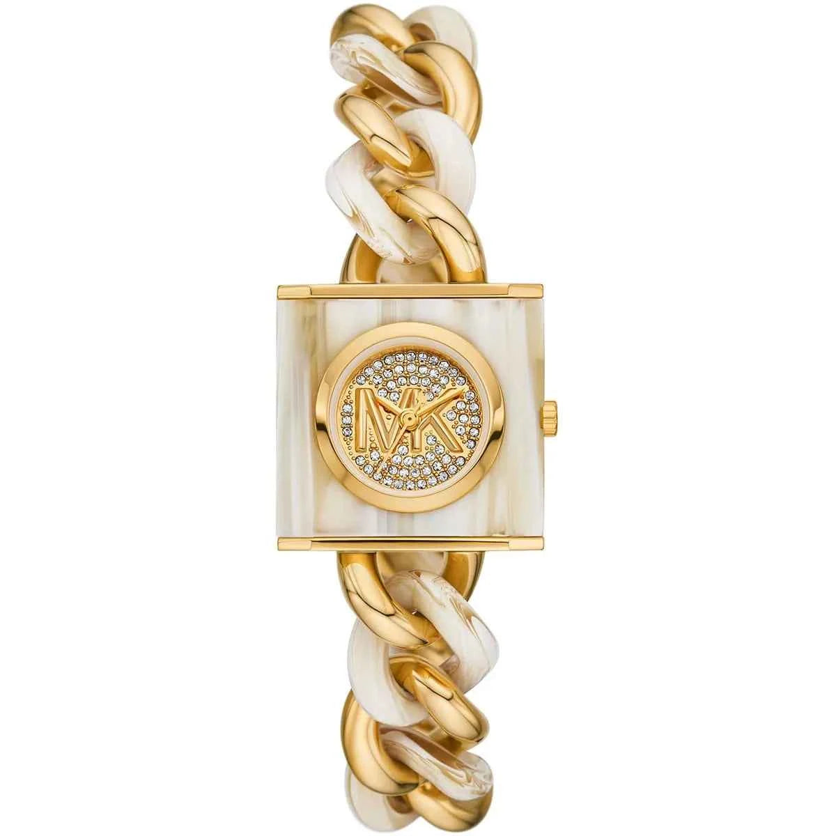 Michael Kors MK Chain Lock MK4809 Women's Gold & Beige Stainless Steel Watch