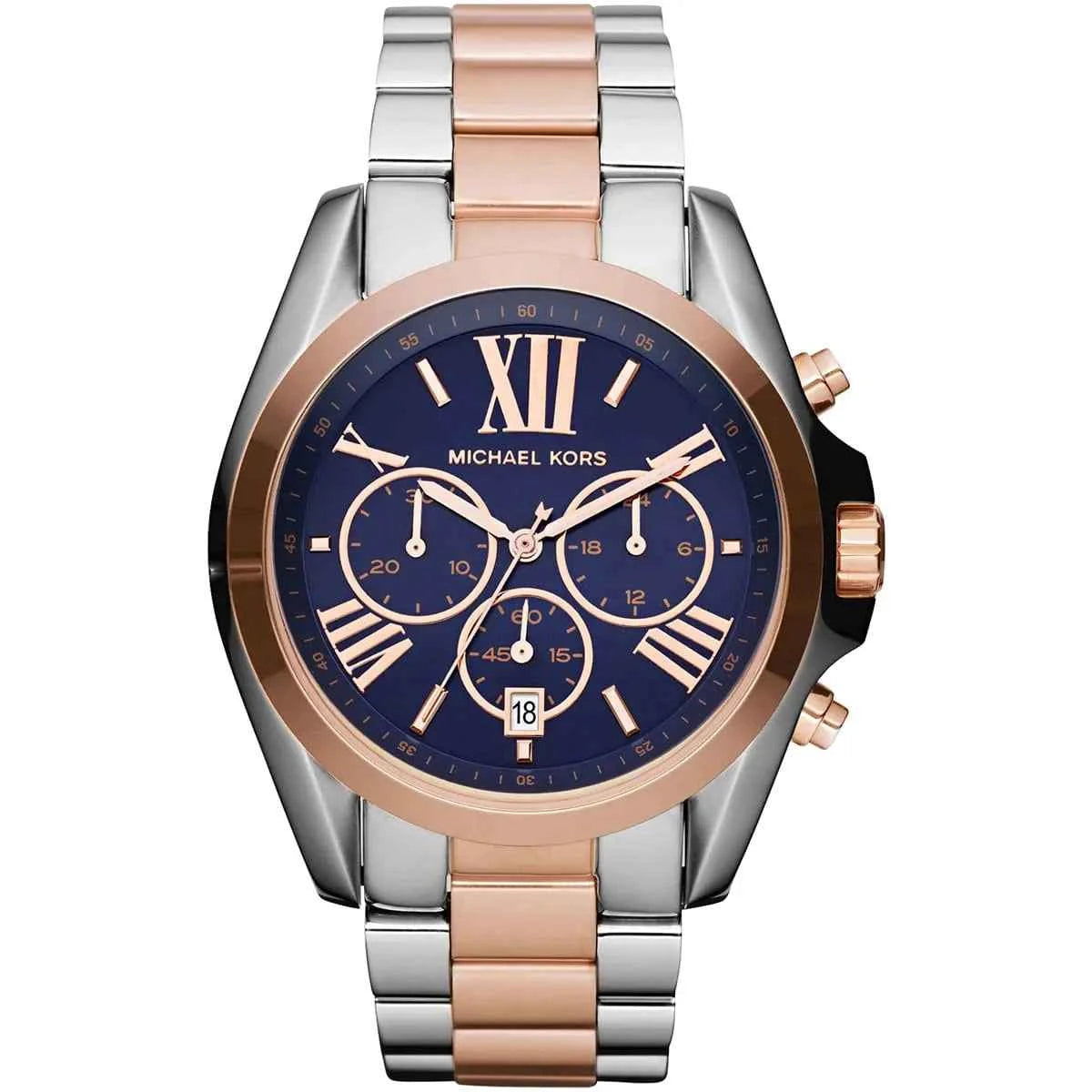 Michael Kors Bradshaw MK5606 Women's Blue Dial Two-Tone Chronograph Watch
