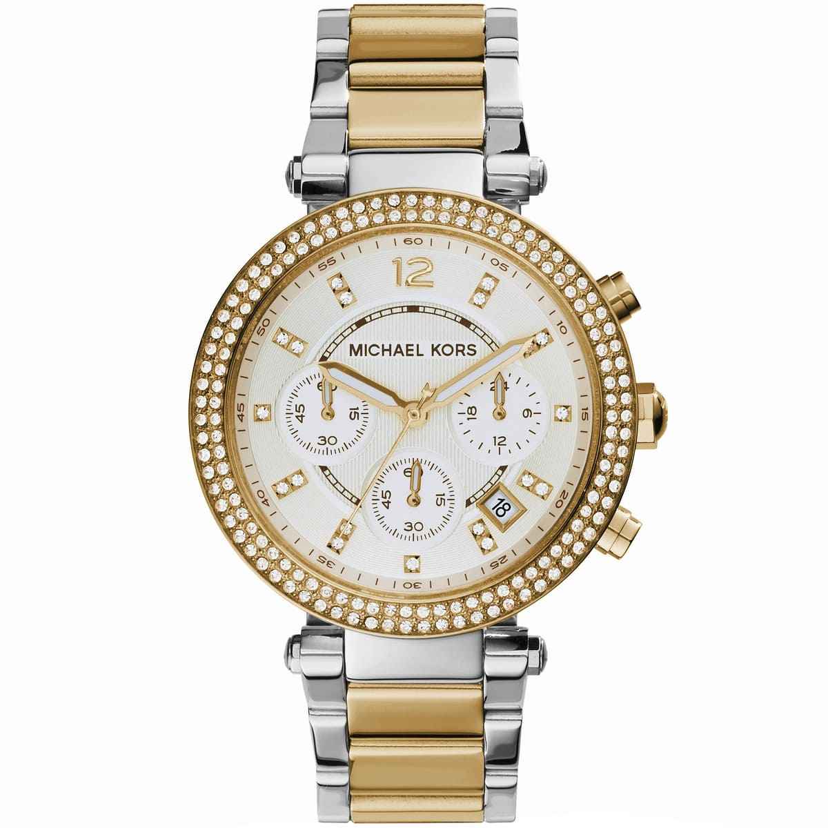 Michael Kors Parker MK5626 Women's Silver & Gold Stainless Steel Chronograph Watch
