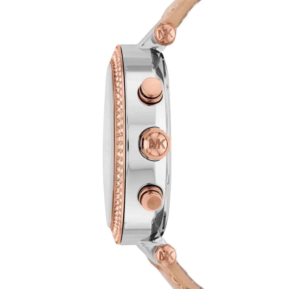 Michael Kors Parker MK5633 Women's White Dial Havan Leather Chronograph Watch