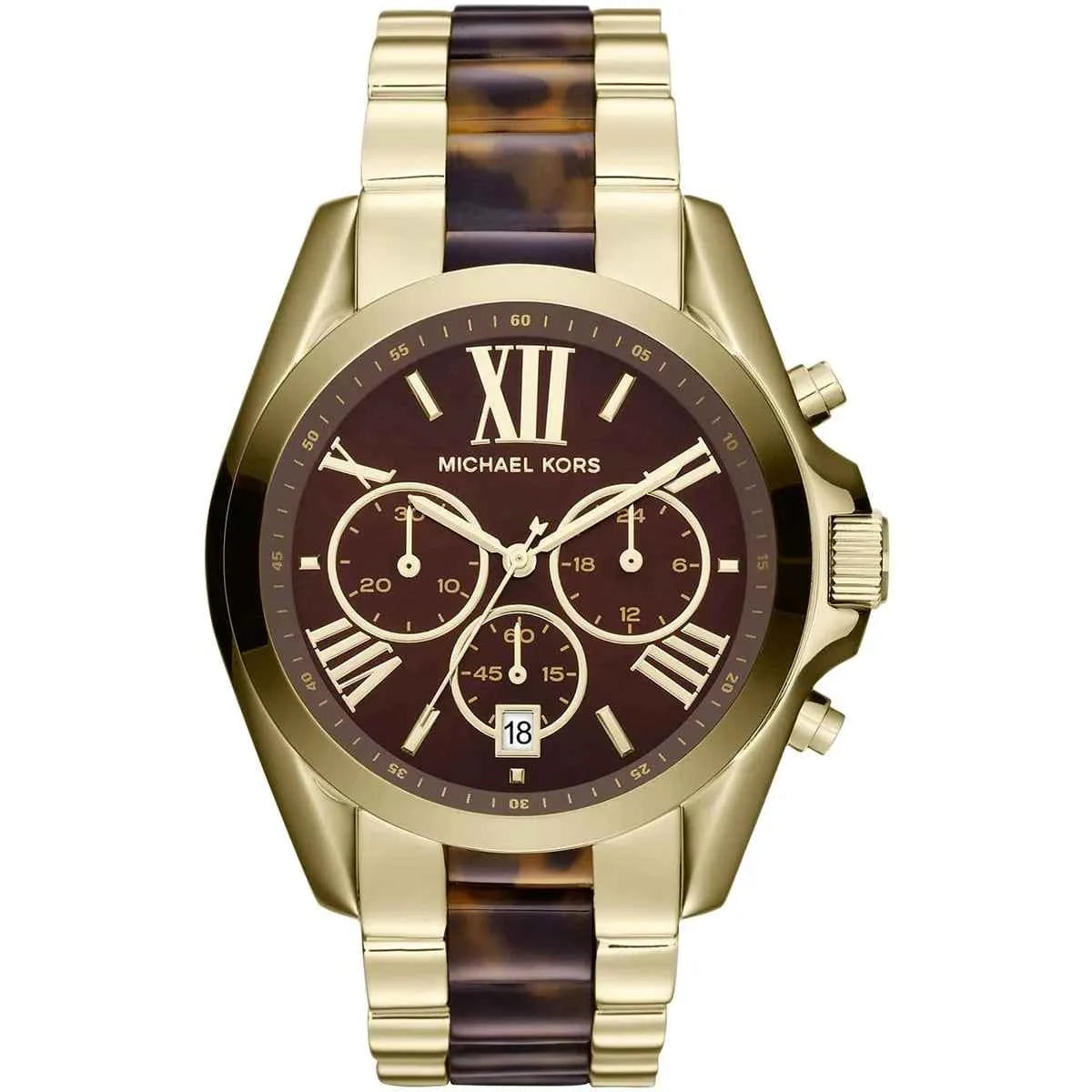 Michael Kors Bradshaw MK5696 Women's Brown Dial Gold & Brown Chronograph Watch