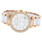 Michael Kors Parker MK5774 Women's White Rose Gold Stainless Steel Chronograph Watch