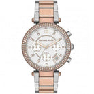 Michael Kors Parker MK5820 Women's White Silver & Rose Gold Stainless Steel Chronograph Watch